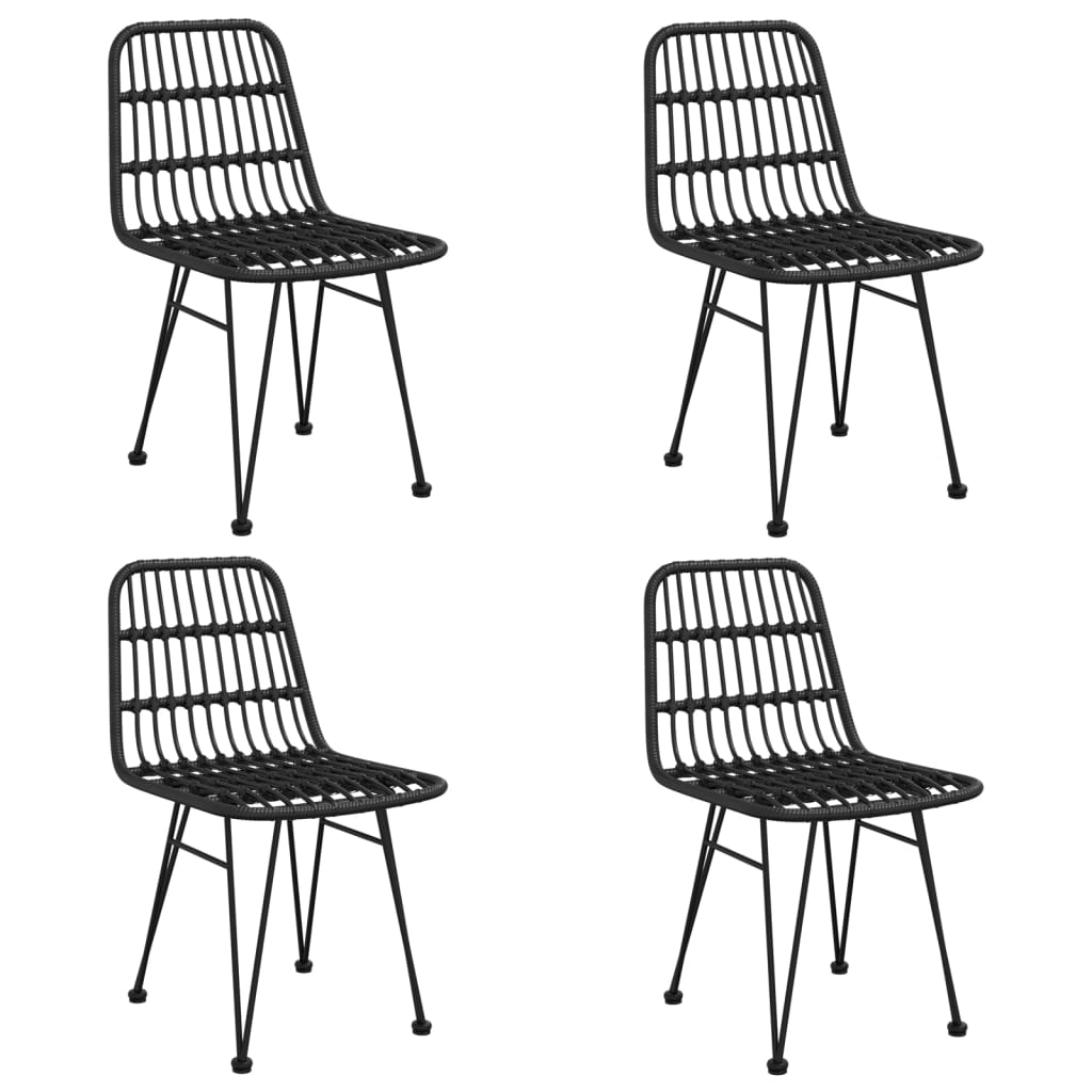 Set mobilier de grădină, 5 piese, negru, poliratan GartenMobel Dekor