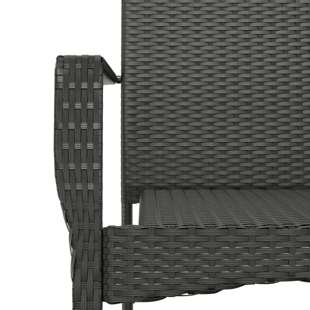 Set mobilier de grădină cu perne, 7 piese, negru, poliratan GartenMobel Dekor