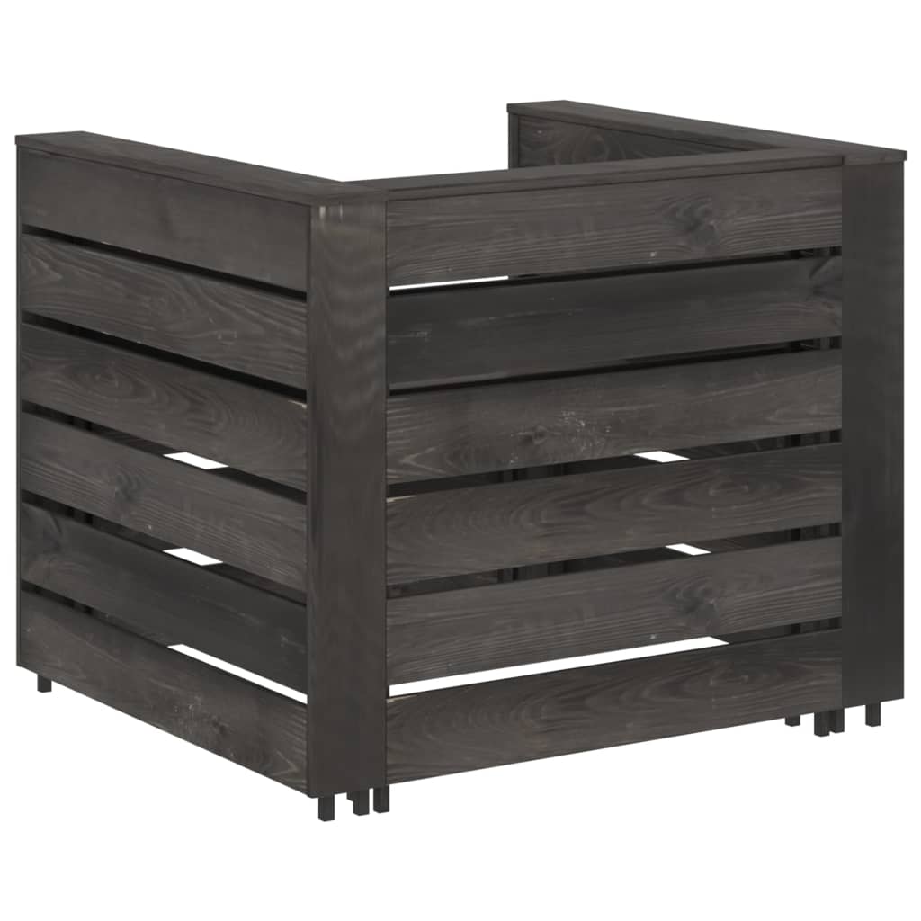 Set mobilier de grădină paleți, 2 piese, gri, lemn pin tratat GartenMobel Dekor