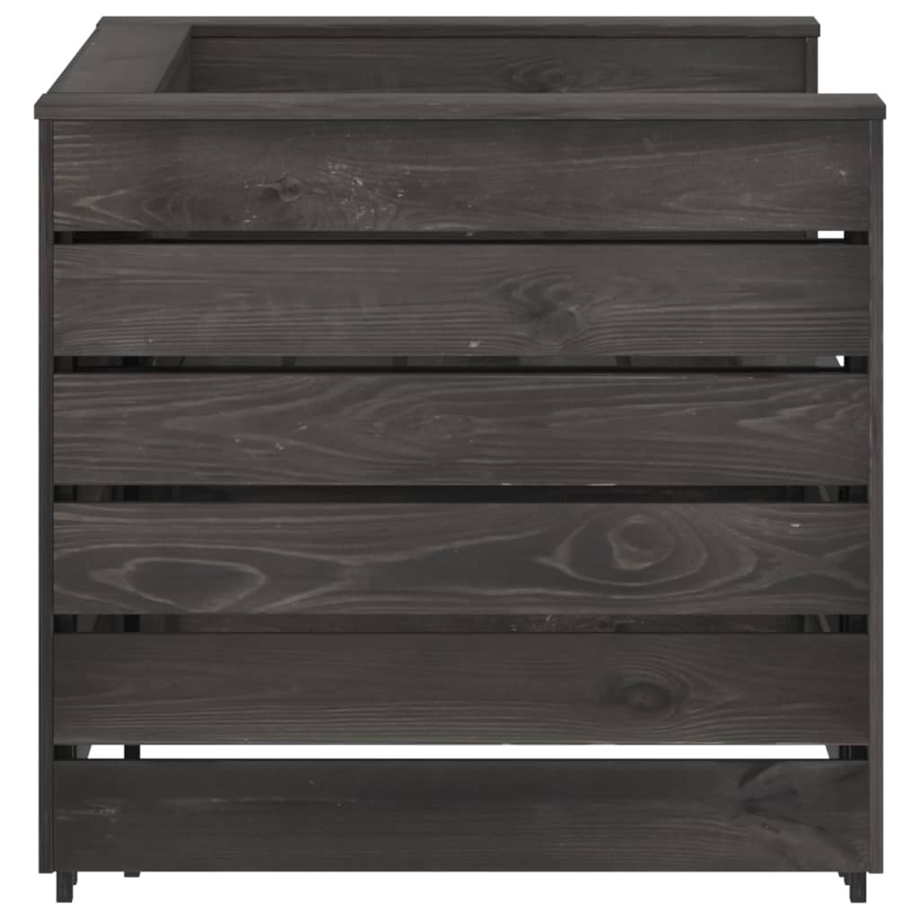 Set mobilier de grădină paleți, 2 piese, gri, lemn pin tratat GartenMobel Dekor