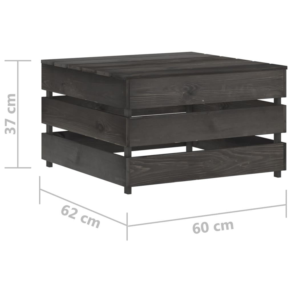 Set mobilier de grădină paleți, 2 piese, gri, lemn pin tratat GartenMobel Dekor