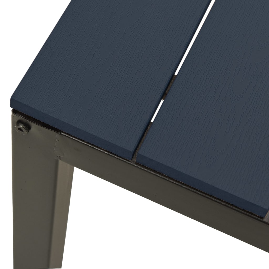 Set mobilier de grădină, 3 piese, negru, WPC și oțel GartenMobel Dekor