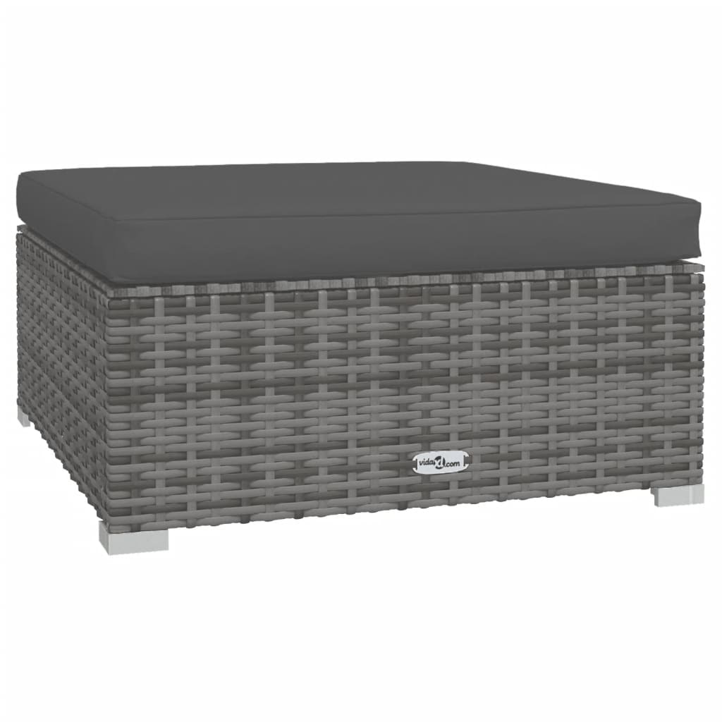 Set mobilier de grădină cu perne, 4 piese, gri, poliratan GartenMobel Dekor