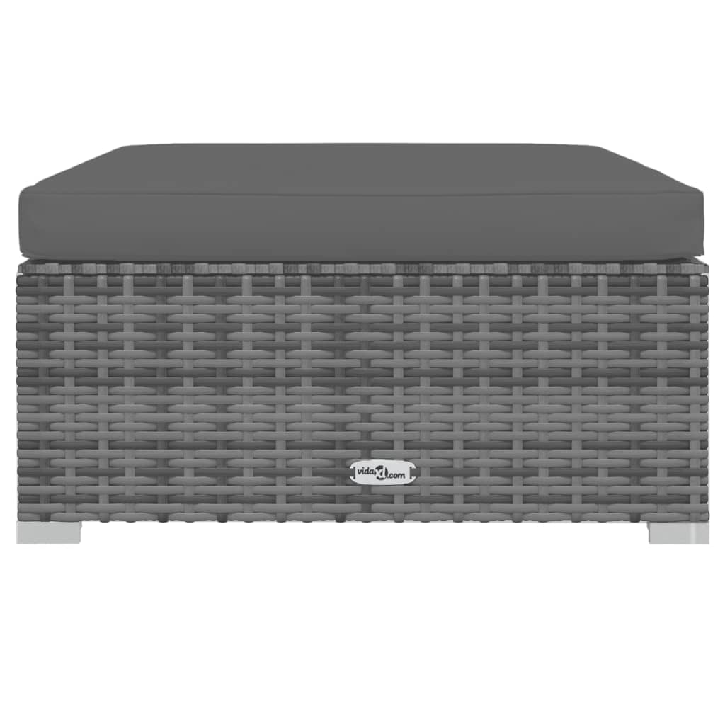 Set mobilier de grădină cu perne, 4 piese, gri, poliratan GartenMobel Dekor