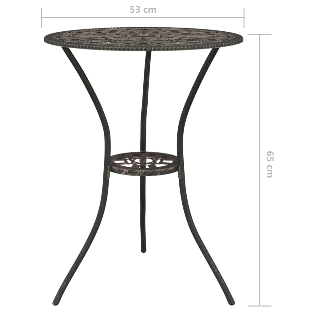 Set mobilier bistro, 3 piese, bronz, aluminiu turnat GartenMobel Dekor