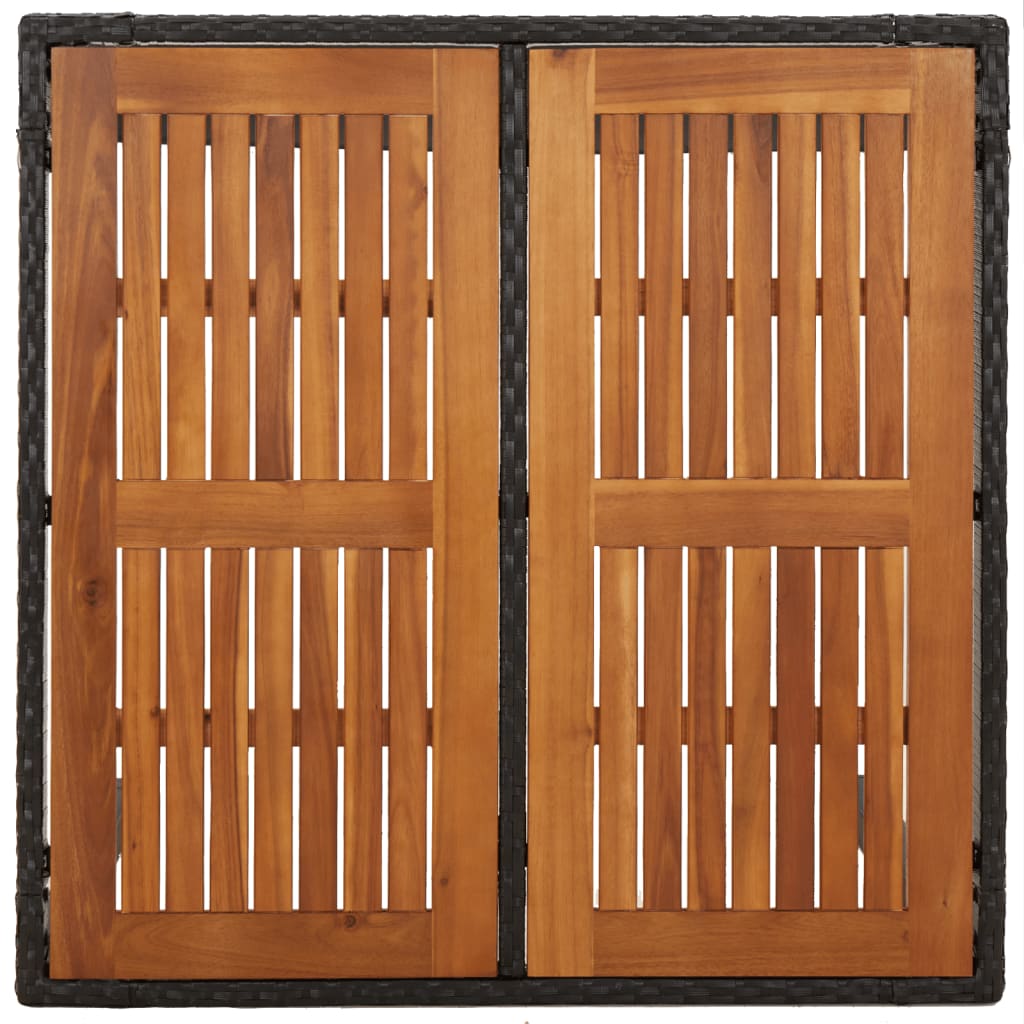Set mobilier de grădină cu perne, 3 piese, negru, poliratan GartenMobel Dekor