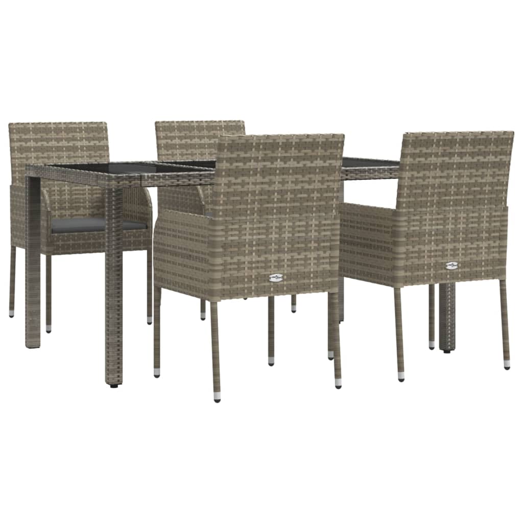 Set mobilier de grădină cu perne, 5 piese, gri, poliratan GartenMobel Dekor