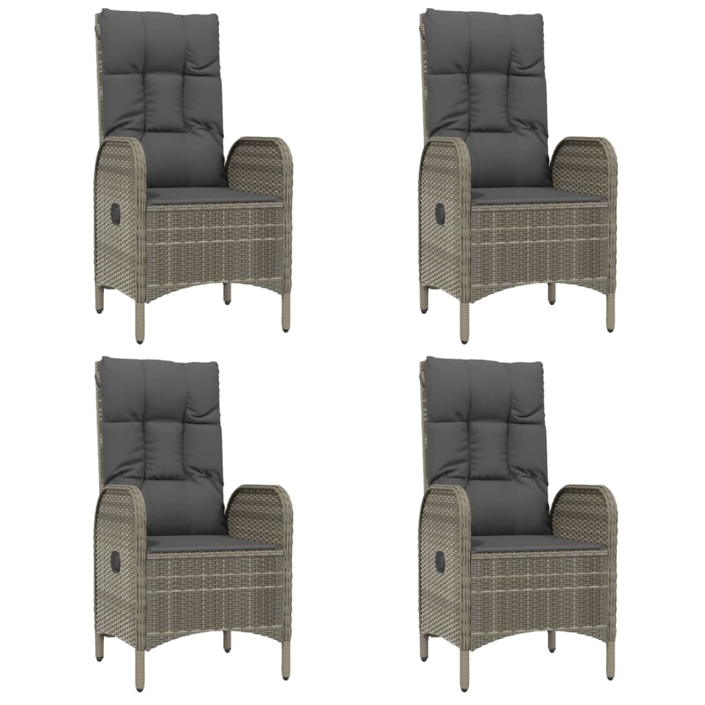 Set mobilier de grădină cu perne, 5 piese, gri, poliratan GartenMobel Dekor