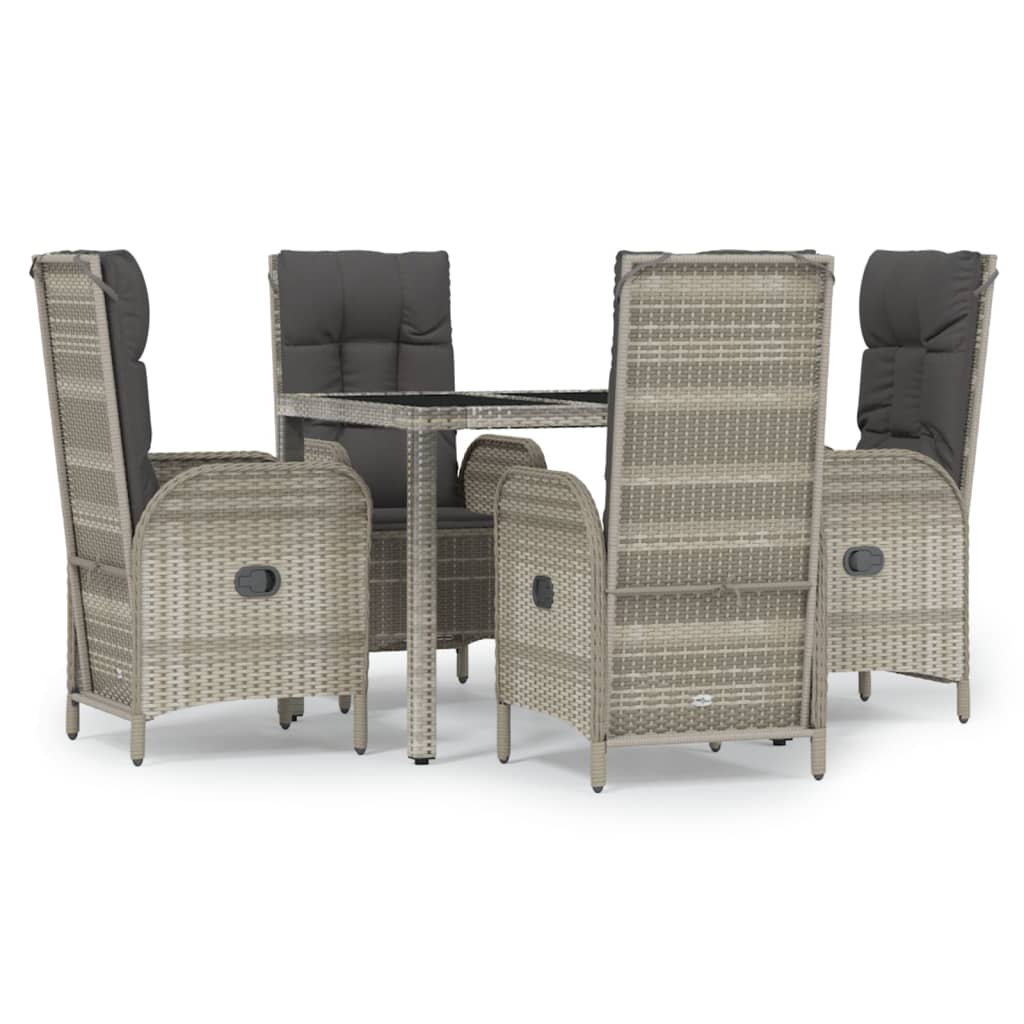 Set mobilier de grădină cu perne, 5 piese, gri, poliratan GartenMobel Dekor