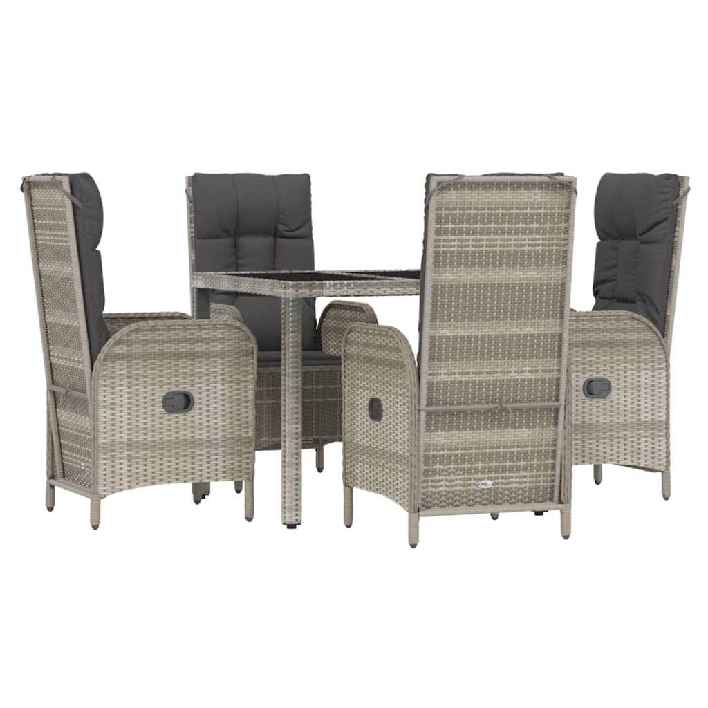 Set mobilier de grădină cu perne, 5 piese, gri, poliratan GartenMobel Dekor