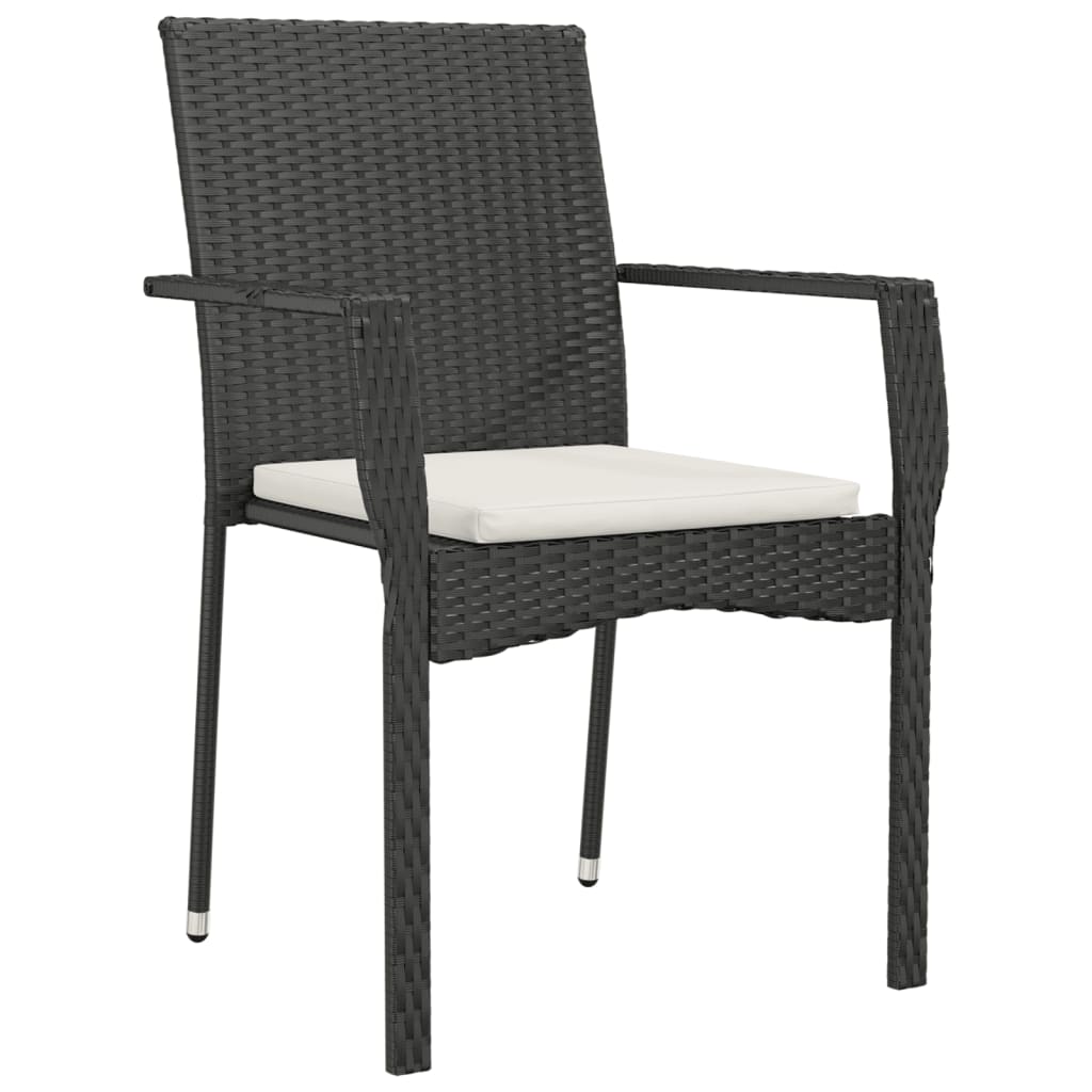 Set mobilier de grădină cu perne, 5 piese, negru, poliratan GartenMobel Dekor