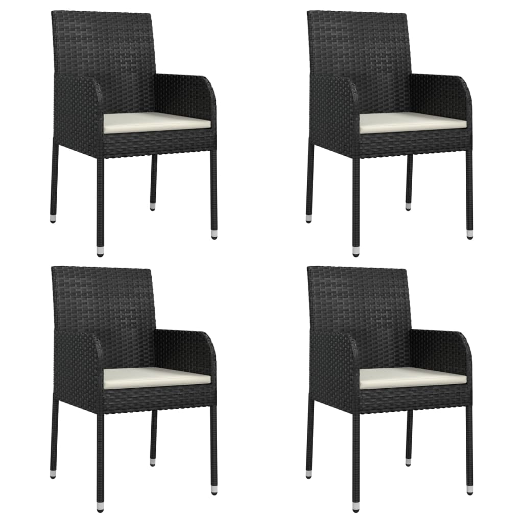 Set mobilier de grădină cu perne, 5 piese, negru, poliratan GartenMobel Dekor