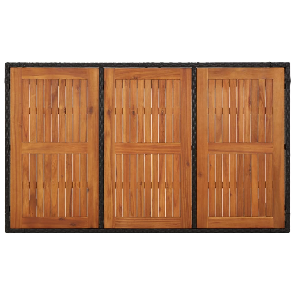 Set mobilier de grădină cu perne, 5 piese, negru, poliratan GartenMobel Dekor