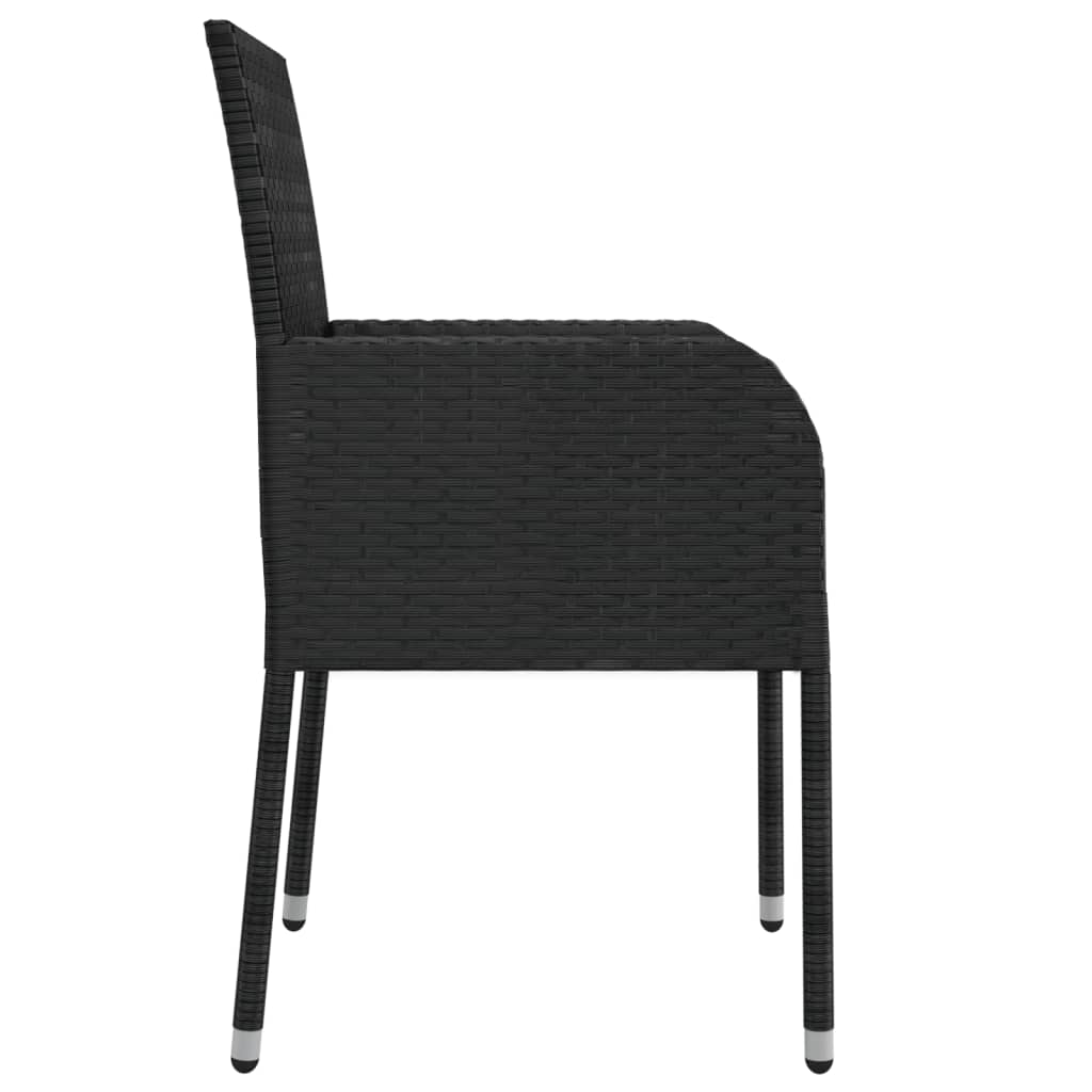 Set mobilier de grădină cu perne, 5 piese, negru, poliratan GartenMobel Dekor