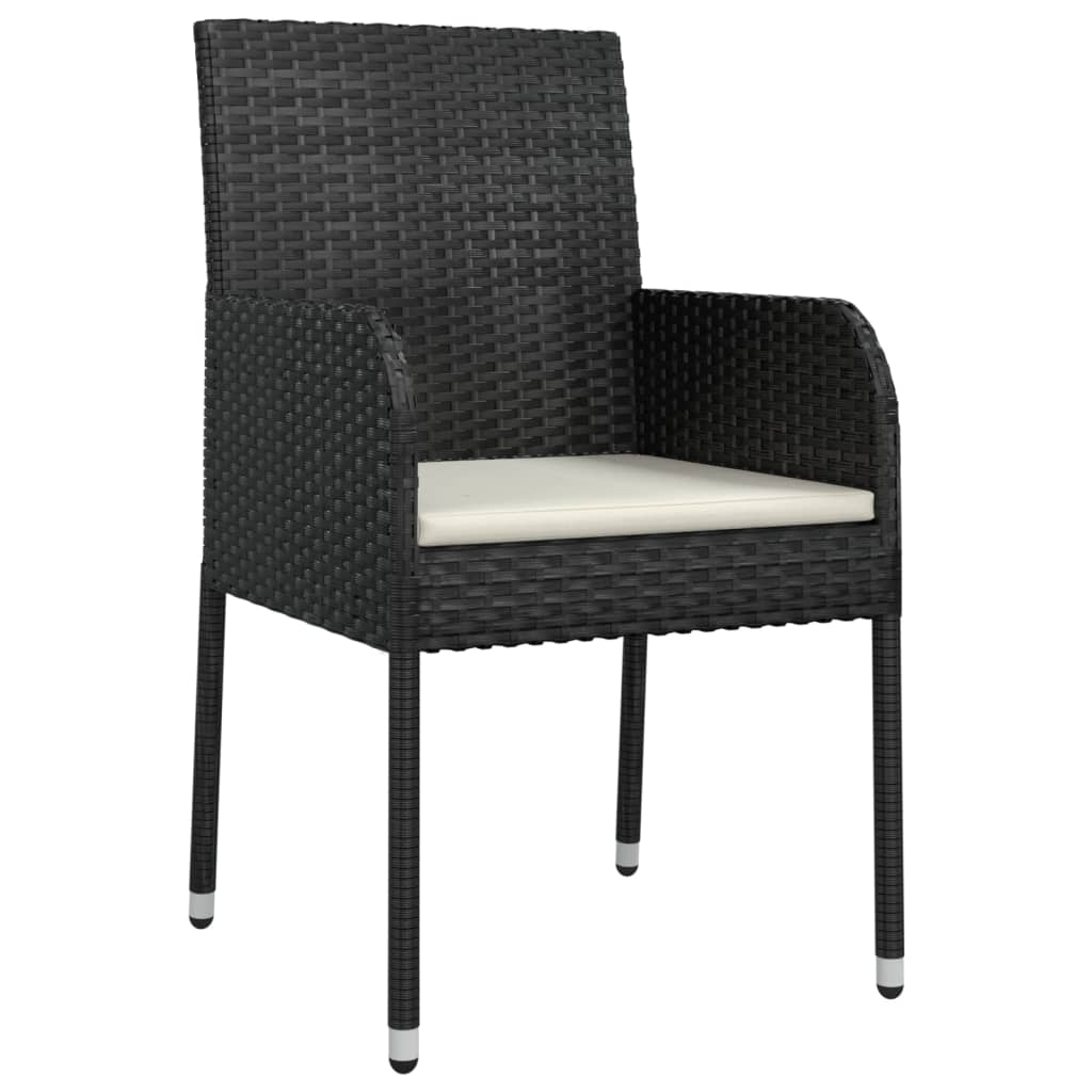 Set mobilier de grădină cu perne, 5 piese, negru, poliratan GartenMobel Dekor