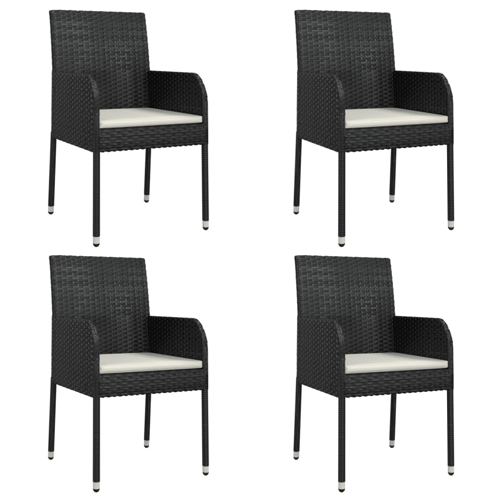 Set mobilier de grădină cu perne, 5 piese, negru, poliratan GartenMobel Dekor