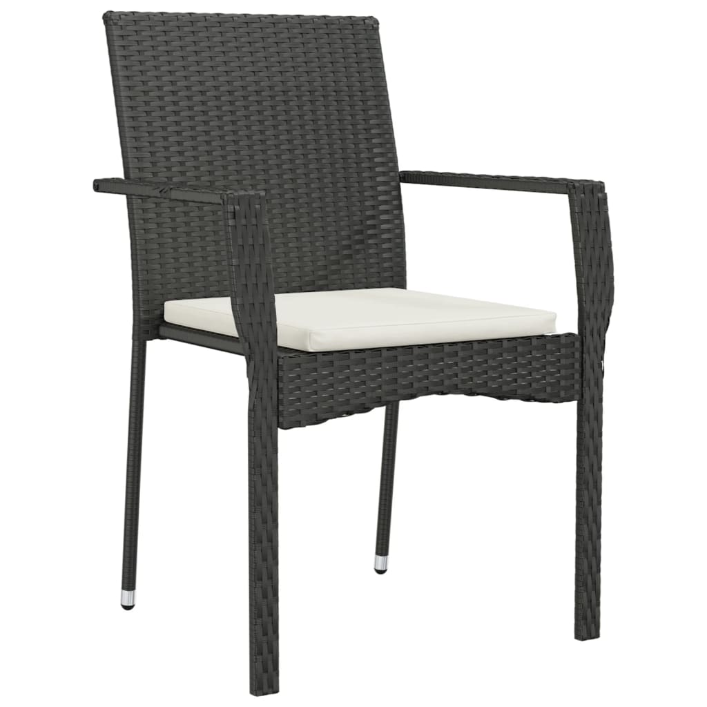 Set mobilier de grădină cu perne, 5 piese, negru, poliratan GartenMobel Dekor