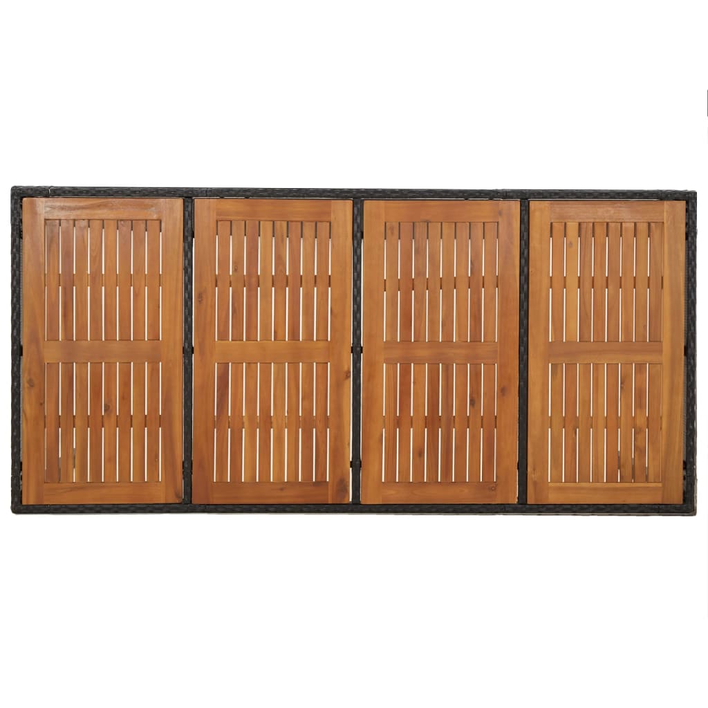 Set mobilier de grădină cu perne, 7 piese, negru, poliratan GartenMobel Dekor