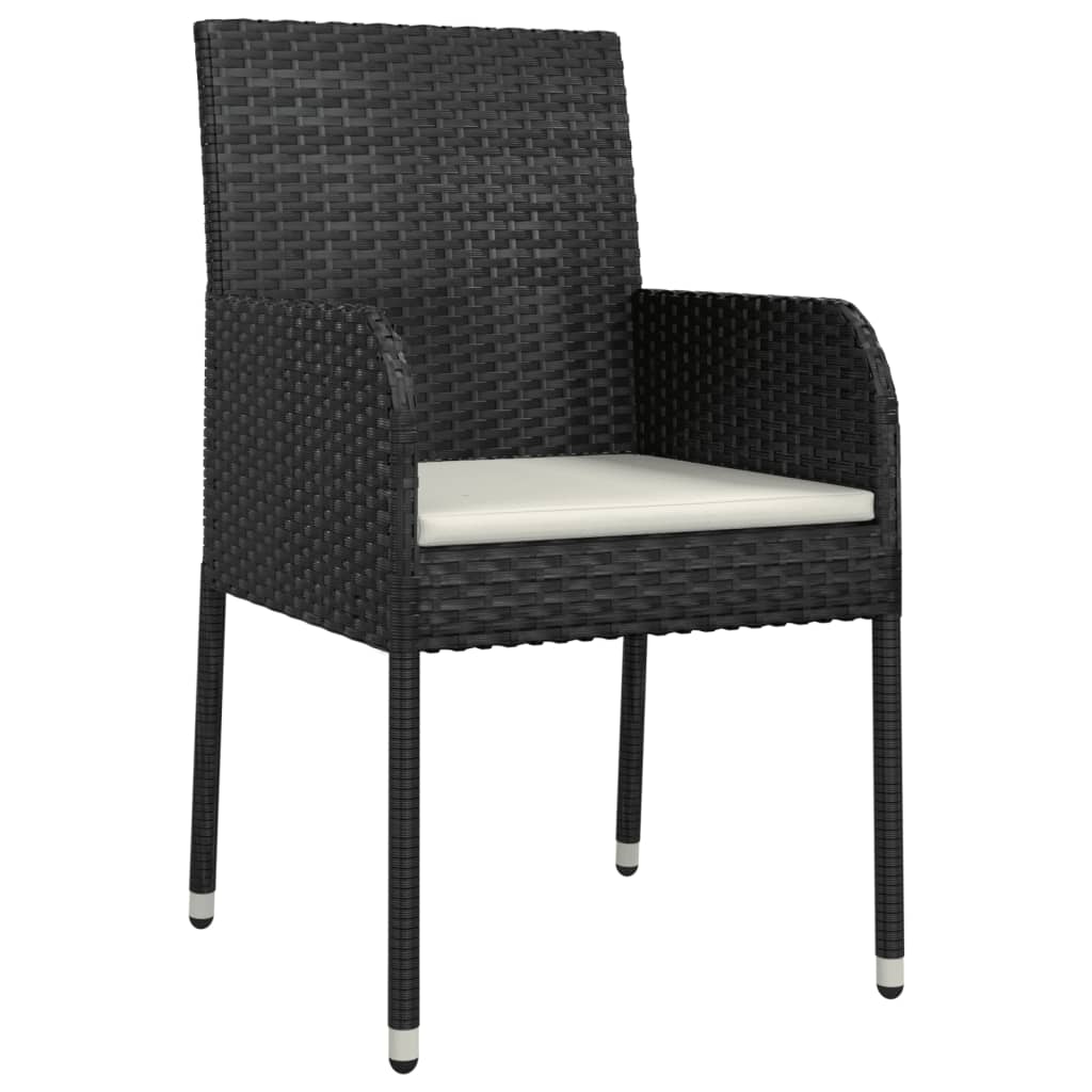 Set mobilier de grădină cu perne, 9 piese, negru, poliratan GartenMobel Dekor
