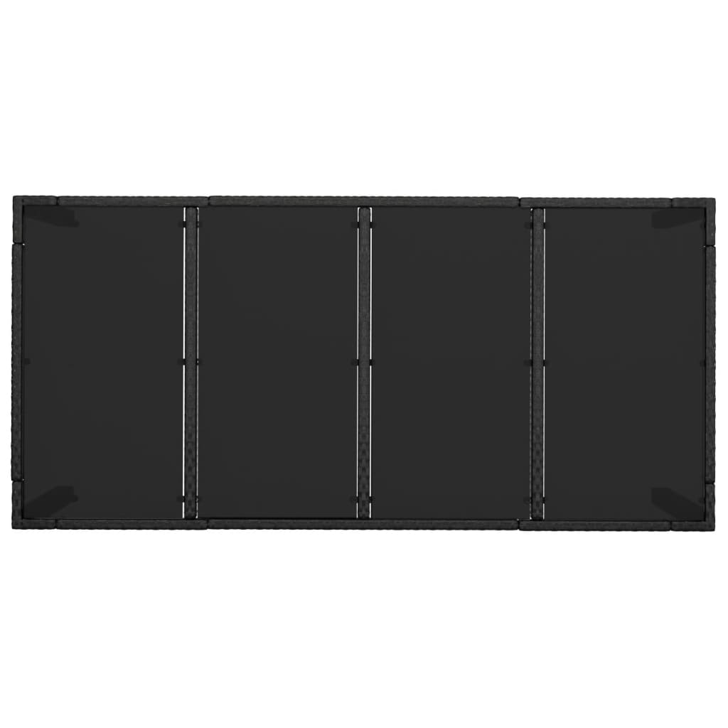 Set mobilier de grădină cu perne, 9 piese, negru, poliratan GartenMobel Dekor