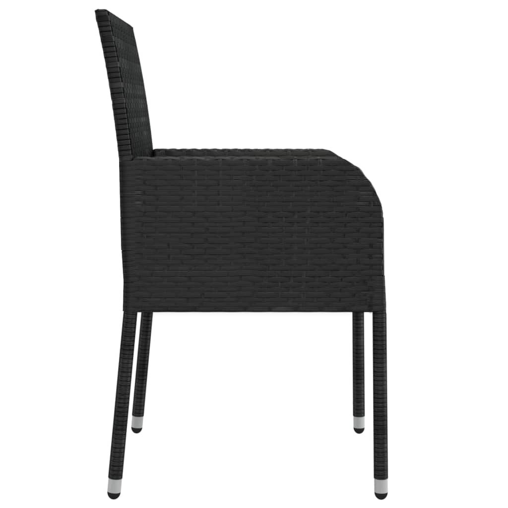 Set mobilier de grădină cu perne, 9 piese, negru, poliratan GartenMobel Dekor