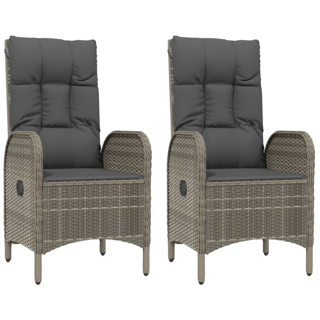 Set mobilier de grădină cu perne, 3 piese, gri, poliratan GartenMobel Dekor