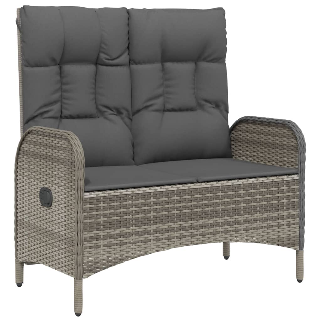 Set mobilier de grădină cu perne, 3 piese, gri, poliratan GartenMobel Dekor
