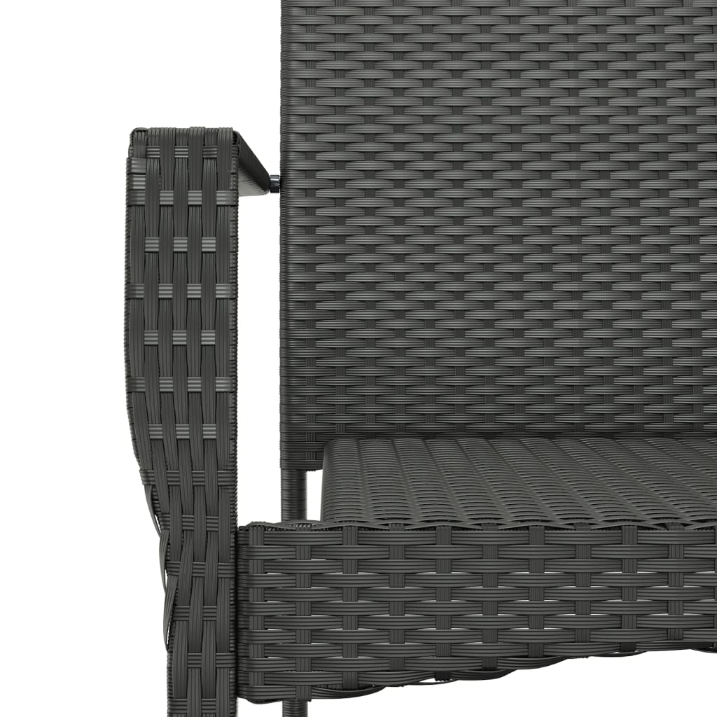 Set mobilier de grădină cu perne, 3 piese, negru, poliratan GartenMobel Dekor