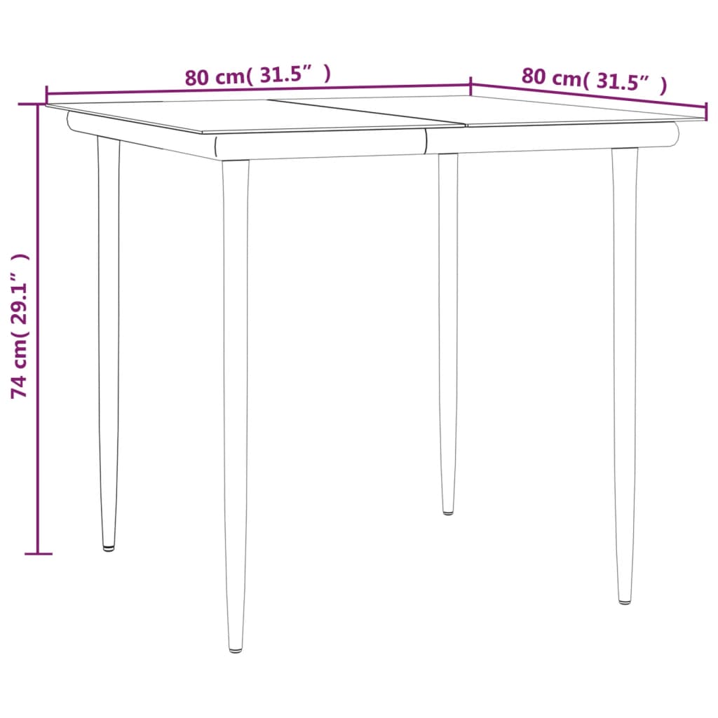 Set mobilier de grădină cu perne, 3 piese, negru, poliratan GartenMobel Dekor