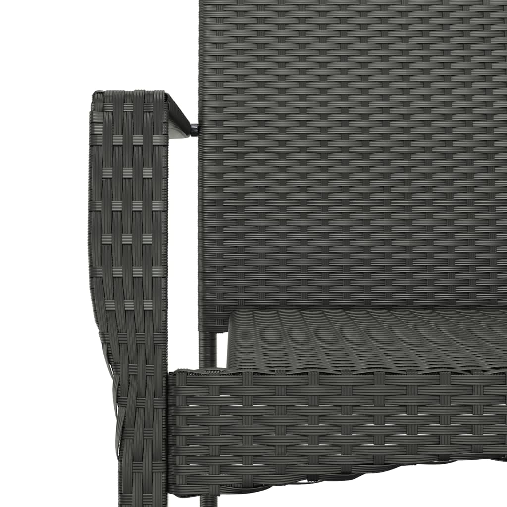 Set mobilier de grădină cu perne, 3 piese, negru, poliratan GartenMobel Dekor