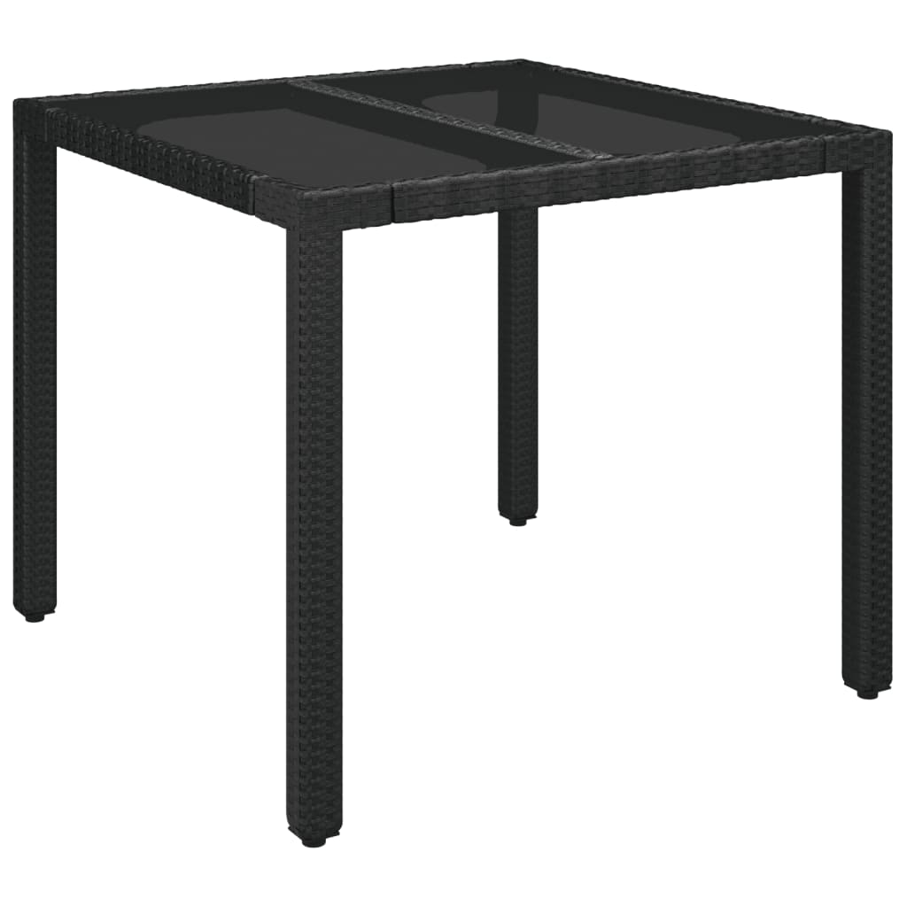 Set mobilier de grădină cu perne, 3 piese, negru, poliratan GartenMobel Dekor