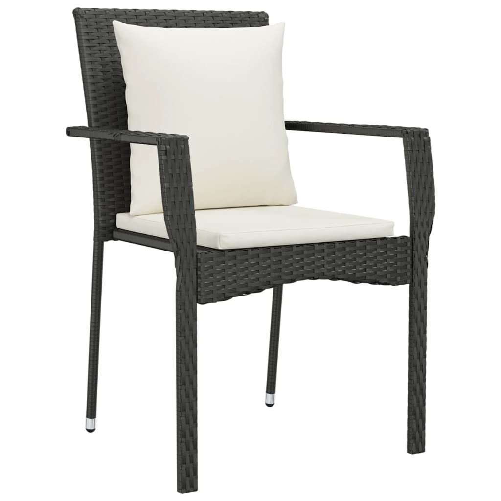 Set mobilier de grădină cu perne, 5 piese, negru, poliratan GartenMobel Dekor