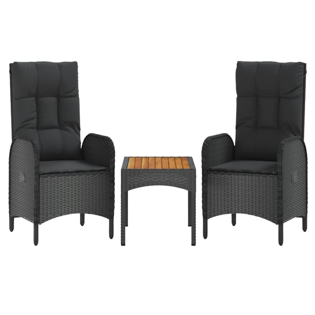 Set mobilier de grădină cu perne, 5 piese, negru, poliratan GartenMobel Dekor