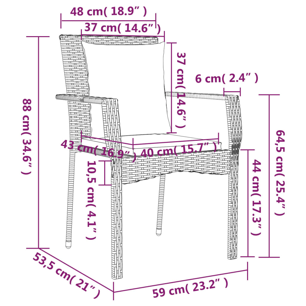 Set mobilier de grădină cu perne, 5 piese, negru, poliratan GartenMobel Dekor