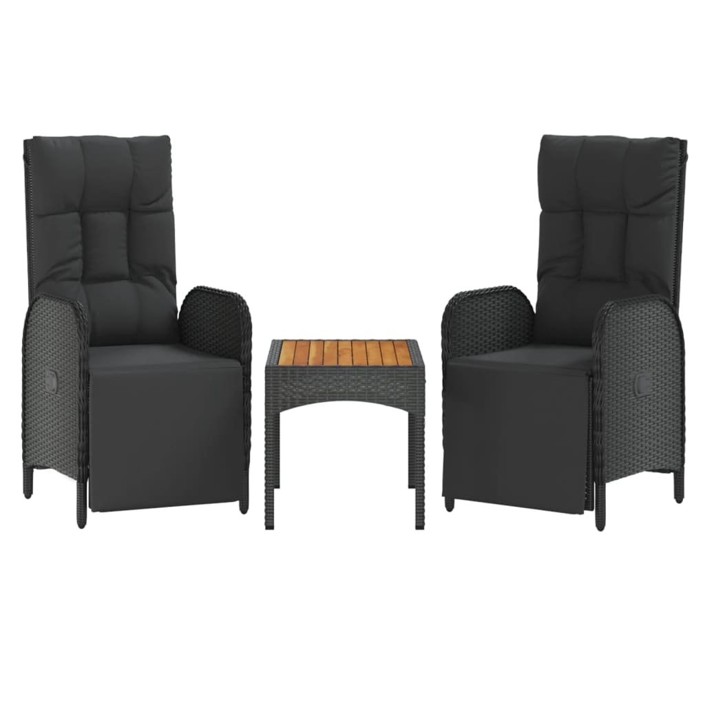 Set mobilier de grădină cu perne, 5 piese, negru, poliratan GartenMobel Dekor