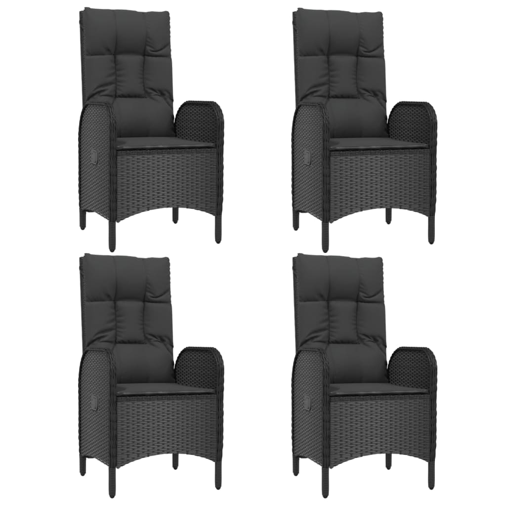 Set mobilier de grădină cu perne, 5 piese, negru, poliratan GartenMobel Dekor
