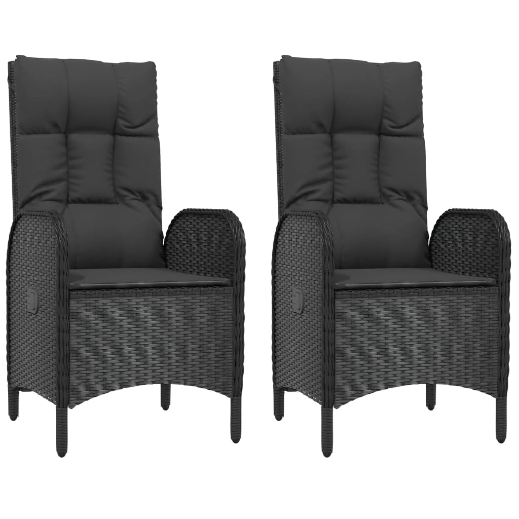 Set mobilier de grădină cu perne, 5 piese, negru, poliratan GartenMobel Dekor
