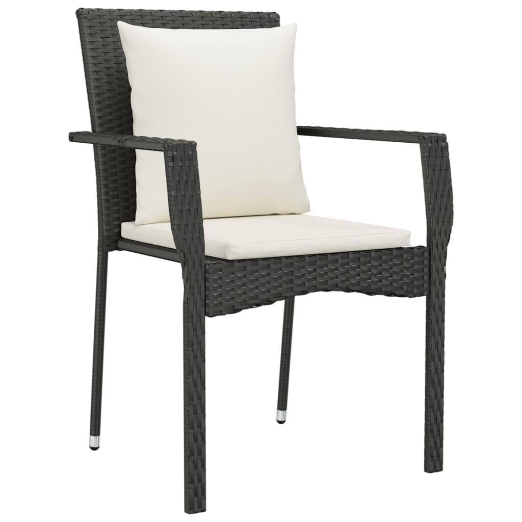 Set mobilier de grădină cu perne, 5 piese, negru, poliratan GartenMobel Dekor