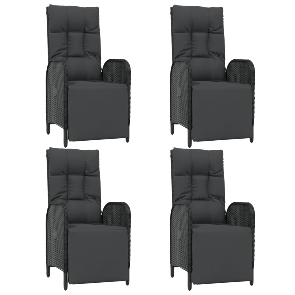 Set mobilier de grădină cu perne, 5 piese, negru, poliratan GartenMobel Dekor