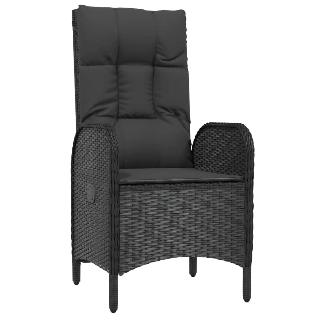 Set mobilier de grădină cu perne, 5 piese, negru, poliratan GartenMobel Dekor