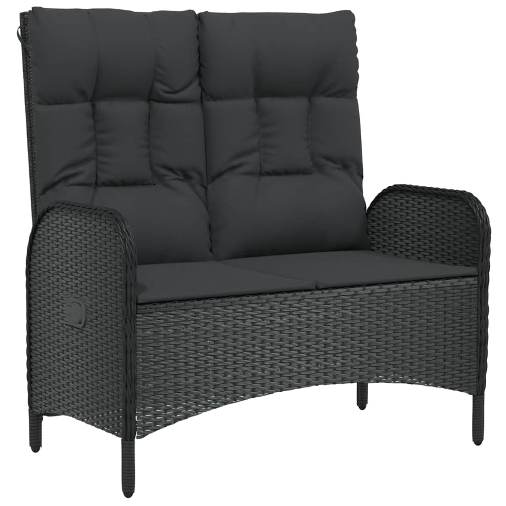Set mobilier de grădină cu perne, 5 piese, negru, poliratan GartenMobel Dekor