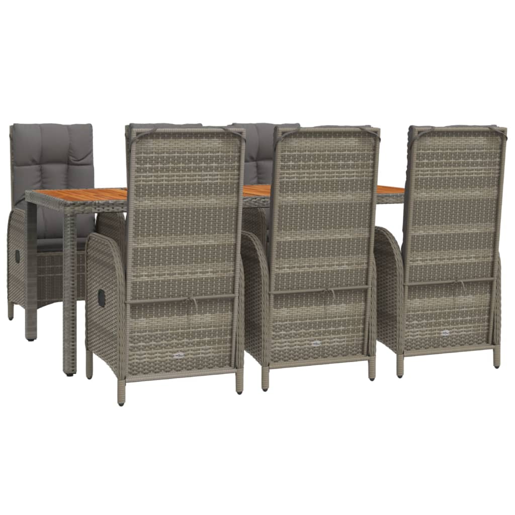 Set mobilier de grădină cu perne, 7 piese, gri, poliratan GartenMobel Dekor