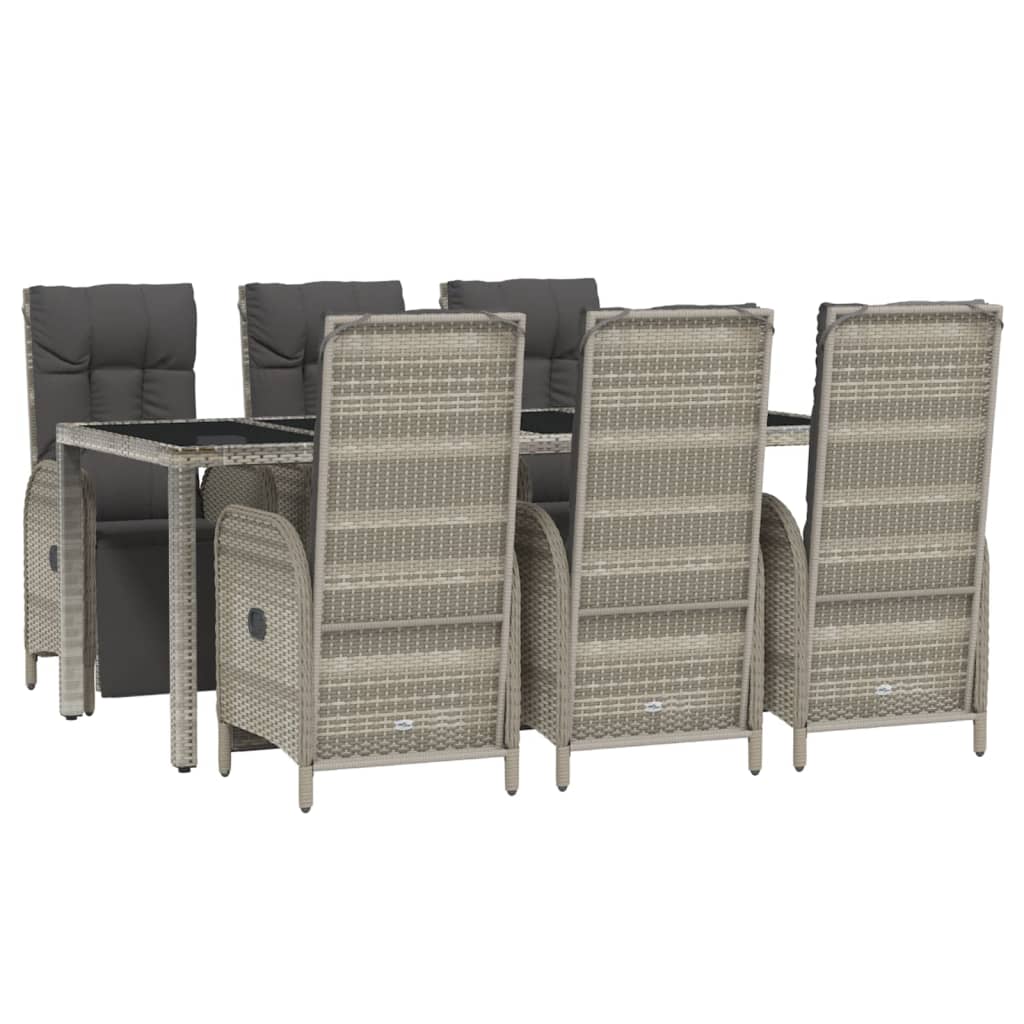 Set mobilier de grădină cu perne, 7 piese, gri, poliratan GartenMobel Dekor