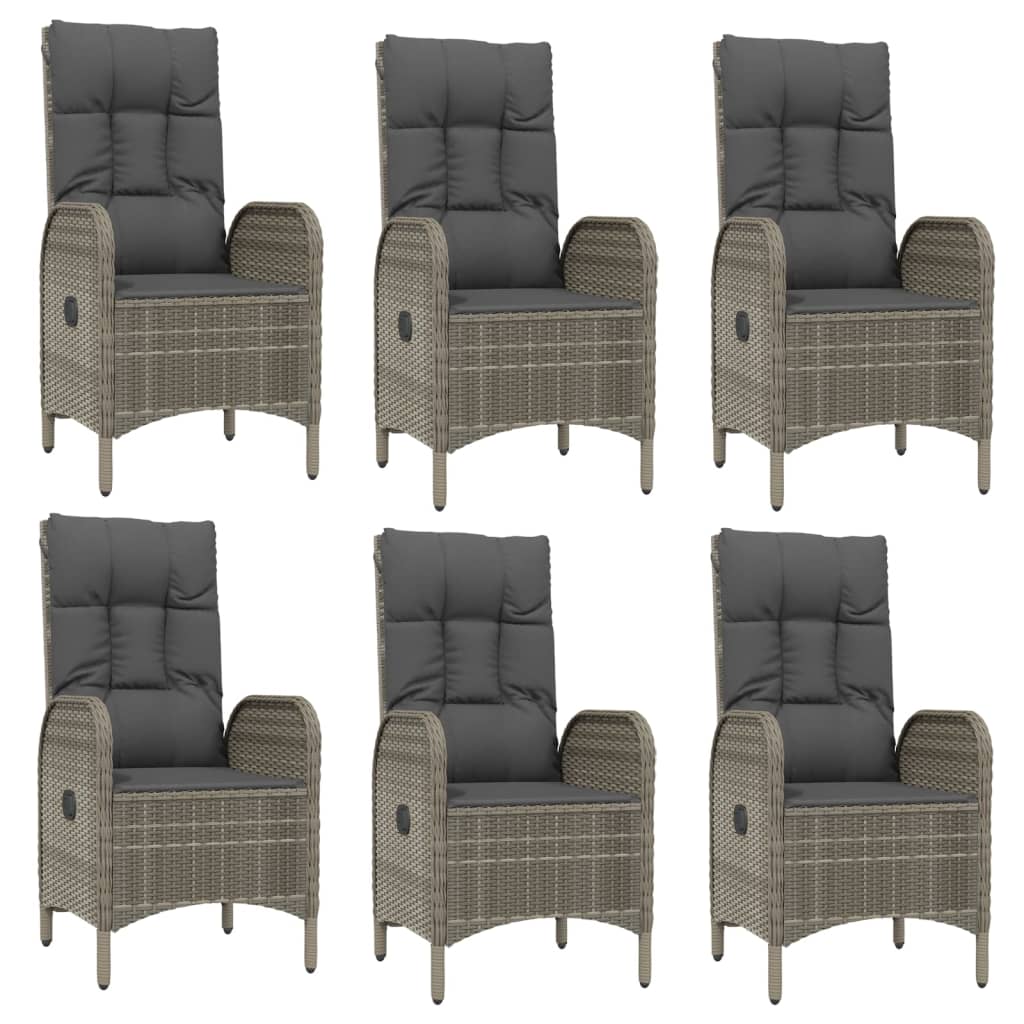 Set mobilier de grădină cu perne, 7 piese, gri, poliratan GartenMobel Dekor