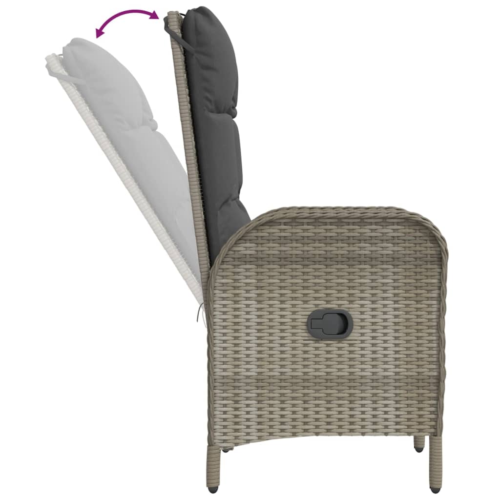 Set mobilier de grădină cu perne, 7 piese, gri, poliratan GartenMobel Dekor