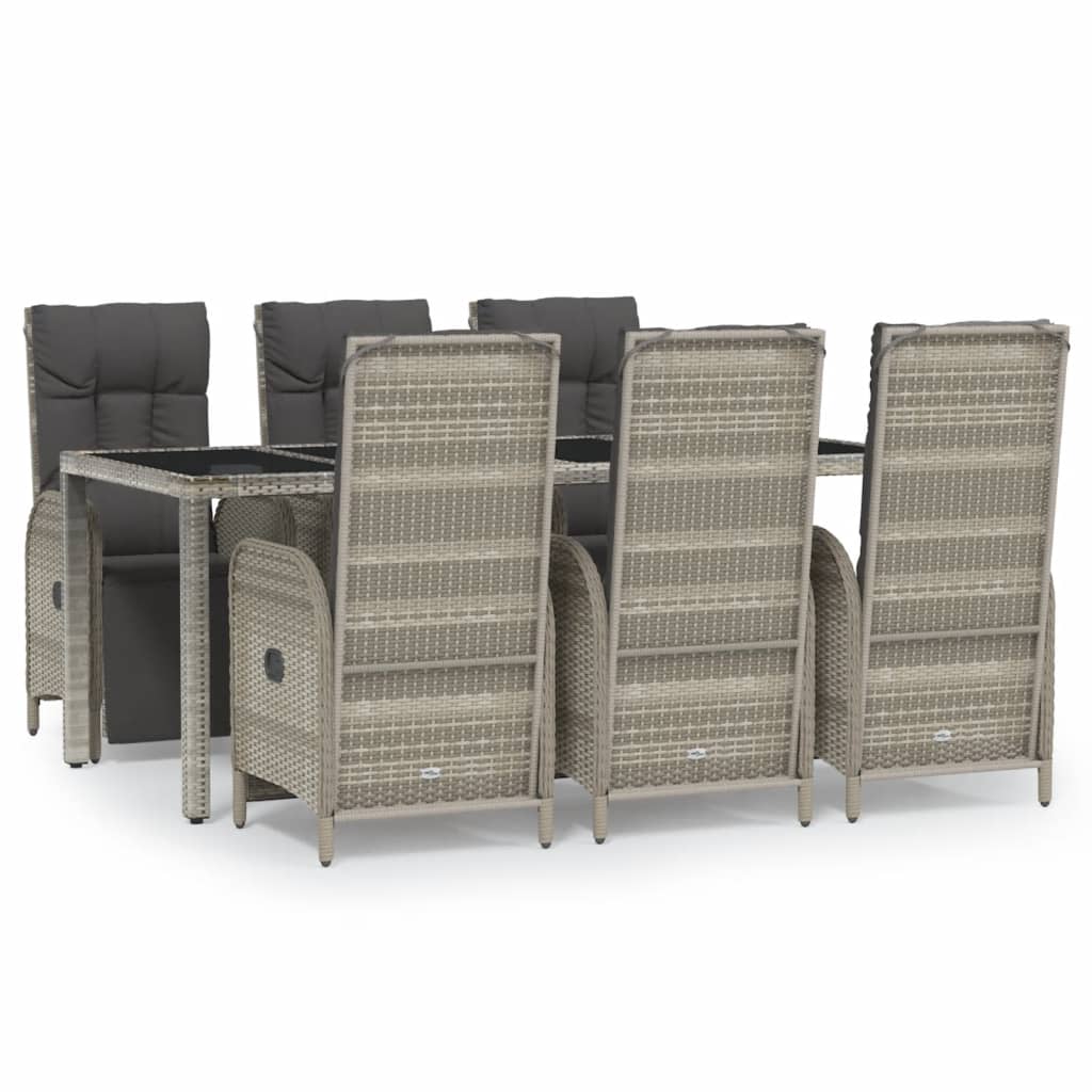 Set mobilier de grădină cu perne, 7 piese, gri, poliratan GartenMobel Dekor
