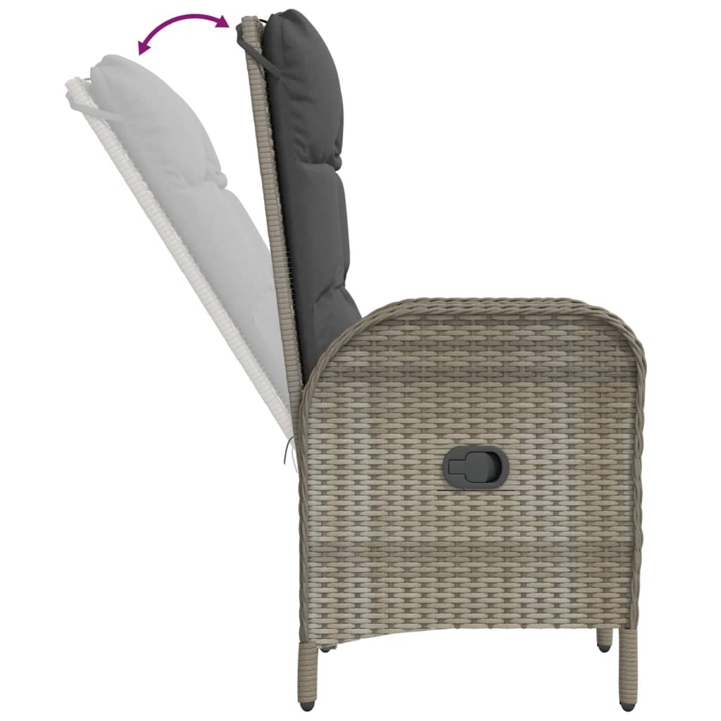Set mobilier de grădină cu perne, 7 piese, gri, poliratan GartenMobel Dekor