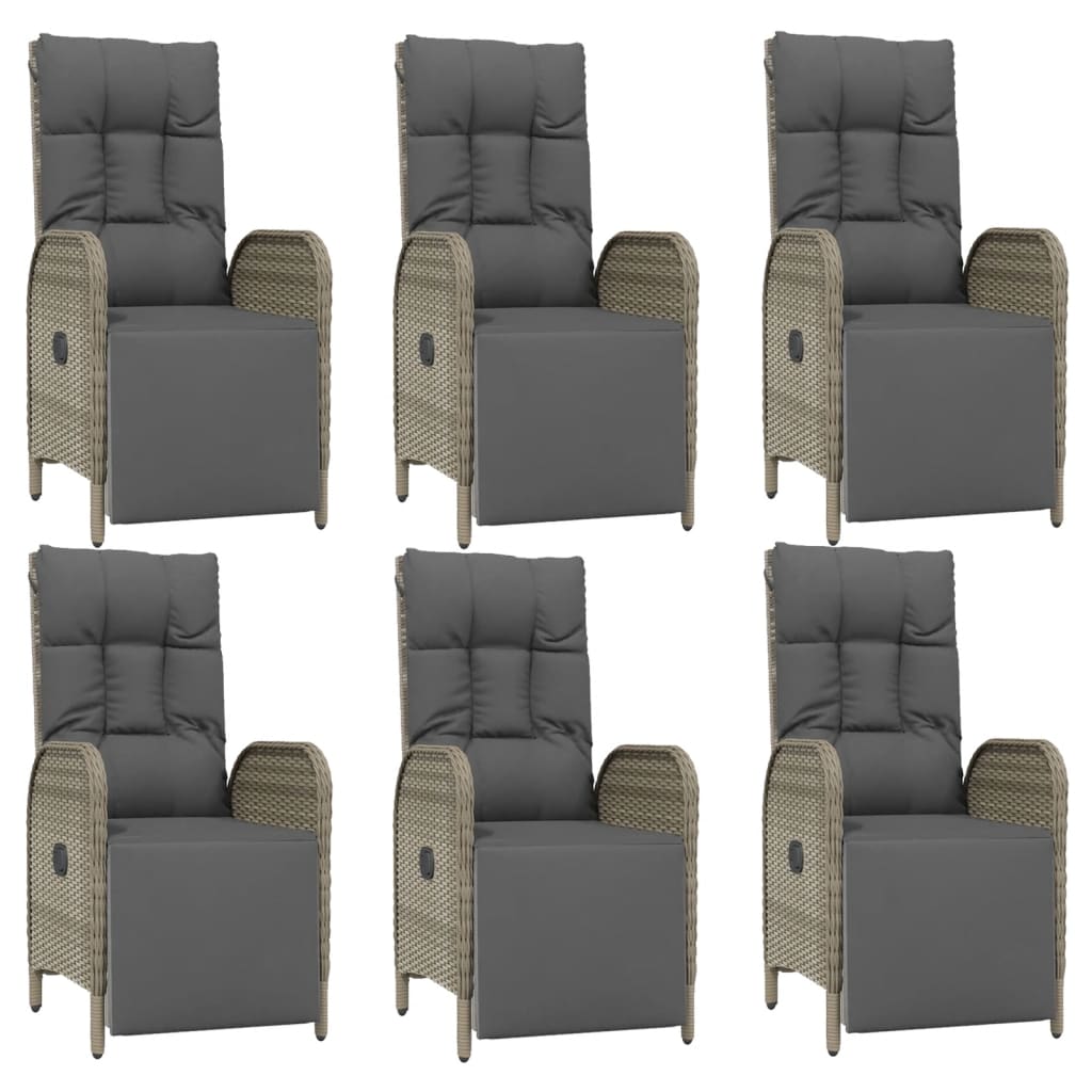 Set mobilier de grădină cu perne, 7 piese, gri, poliratan GartenMobel Dekor