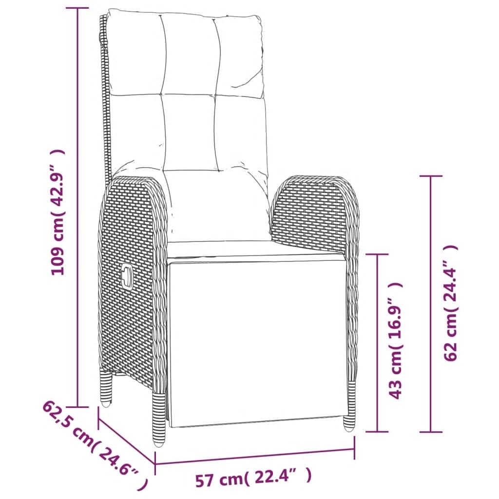 Set mobilier de grădină cu perne, 7 piese, gri, poliratan GartenMobel Dekor