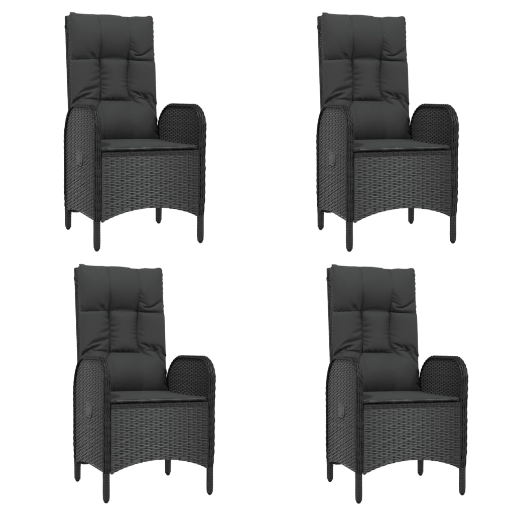 Set mobilier de grădină cu perne, 7 piese, negru, poliratan GartenMobel Dekor